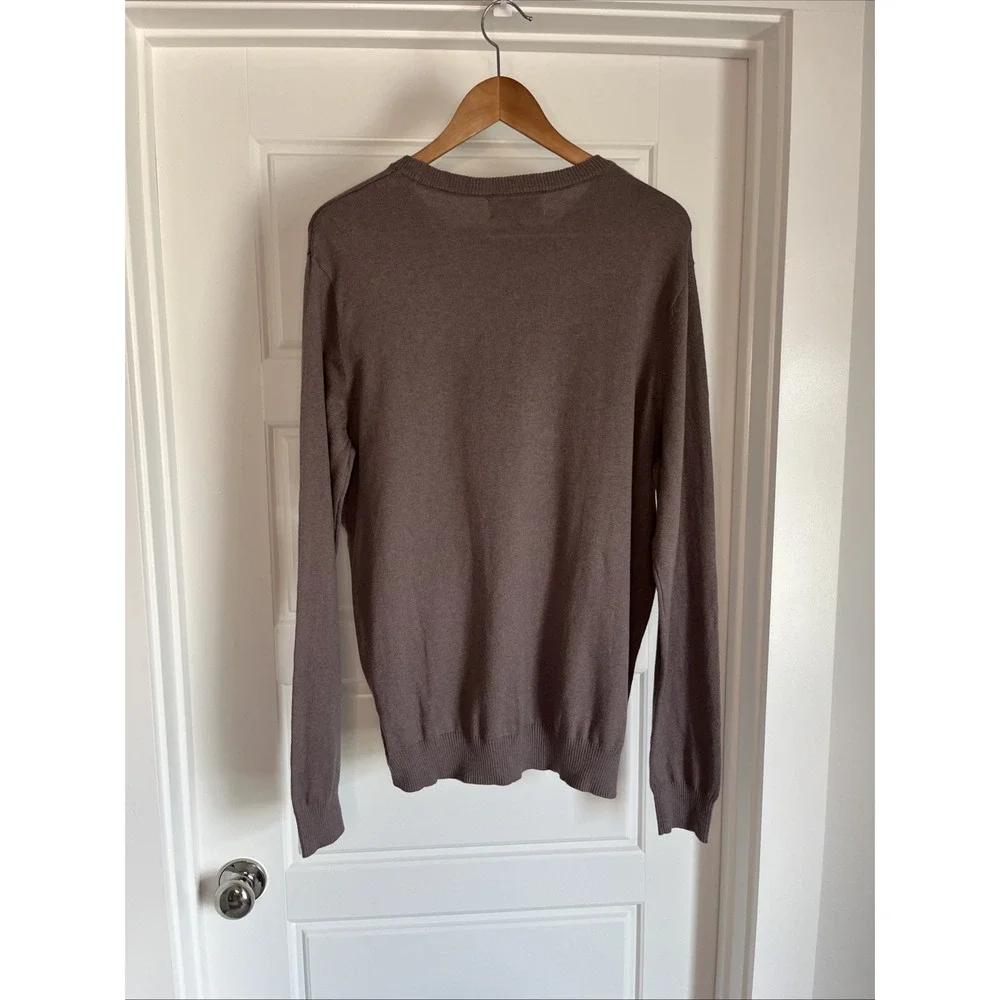 Hawker Rye Premium Quality Cotton Cashmere Pullover Sweater Men's L Brown New